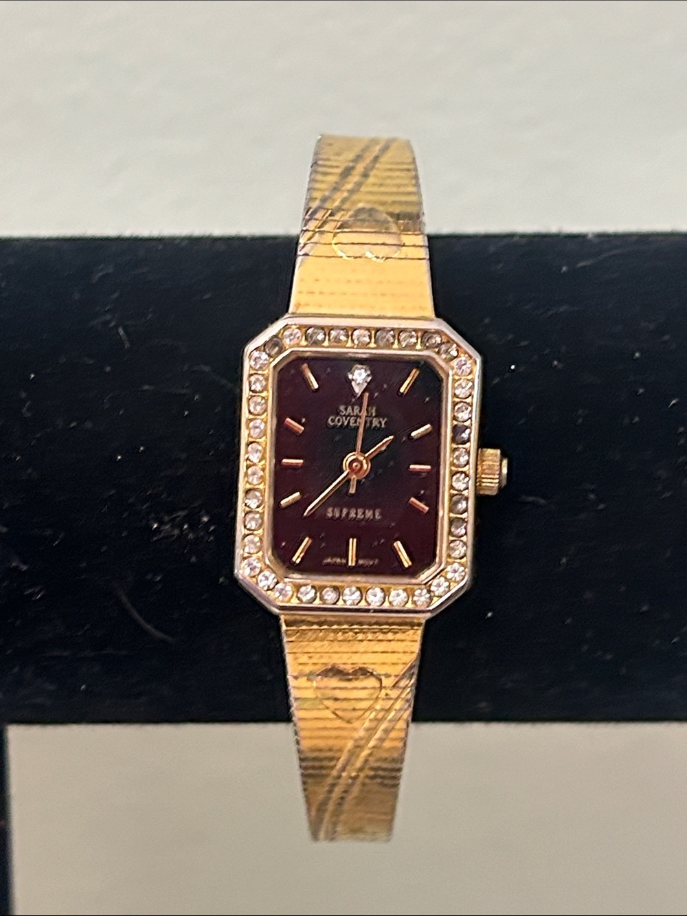 Sarah Coventry Gold Tone Black Dial Women’s Quartz Watch